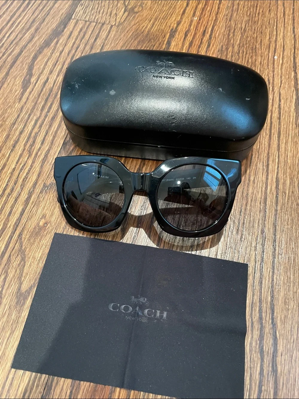 Coach Black Gloss Oversized Cat-Eye Sunglasses